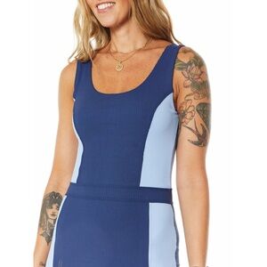 Year of Ours Johanna robbed one piece Onesie Blue Colorblock size xsmall